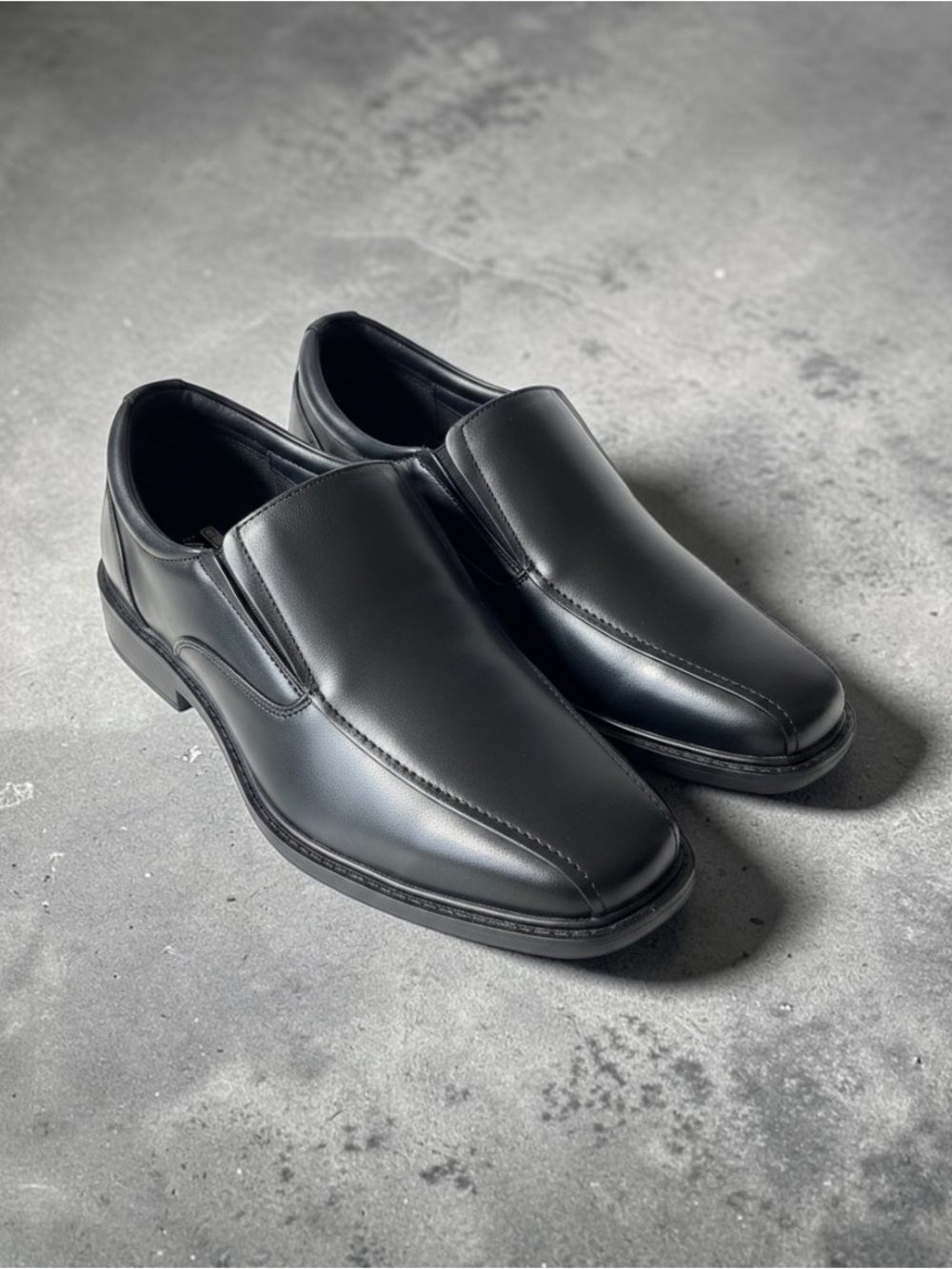 Skechers Moriarty Mens 12 Black Leather Slip On Loafers Dress/Casual Shoes NEW